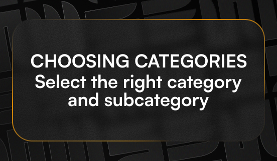 Vendor – Choosing a category and subcategory for your company