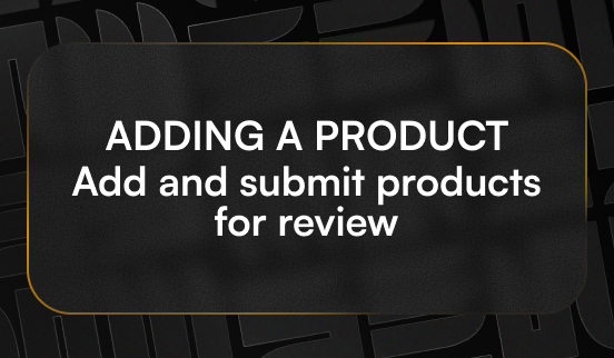 Vendor – Adding a new product